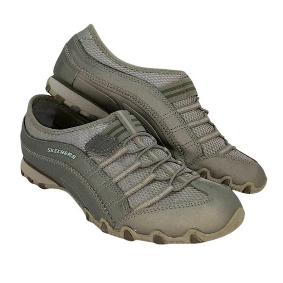 Skechers Active Women's Pre-owned Leather & Textile Gray Walking Sneakers- sz. 8 - Picture 1 of 6